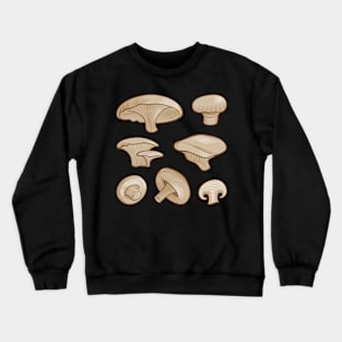 Woodcut Mushrooms Crewneck Sweatshirt